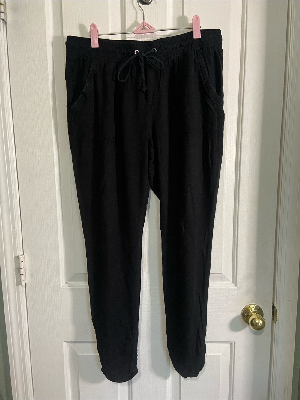 Rewash Black Elastic Waist Jogger Pants